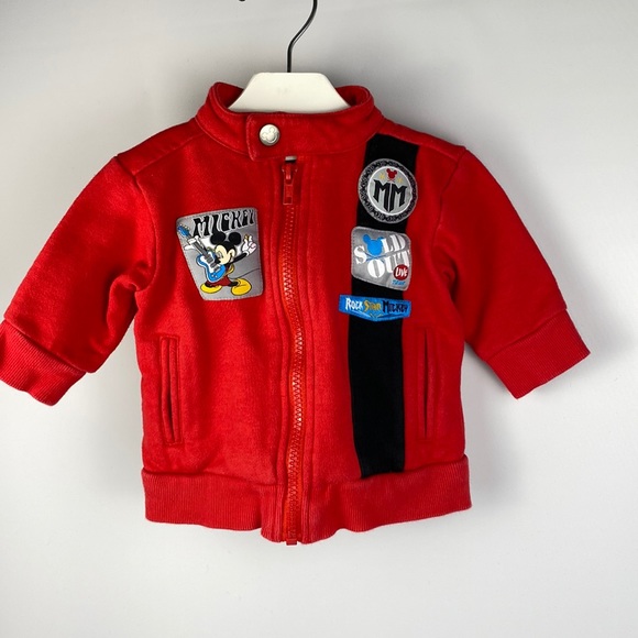 Disney Baby Rock Star Mickey Mouse Zip-Up Sweatshirt Jacket size 0-3 Months - Picture 12 of 12
